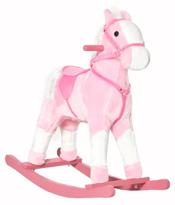 Produktbild von HOMCOM Kinder Schaukelpferd Schaukeltier Schaukelspielzeug Wiehern Rosa
