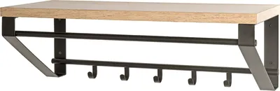 Produktbild von Wandgarderobe >54441< in eiche, schwarz, MDF, Metall - 70x23x30cm (BxHxT)