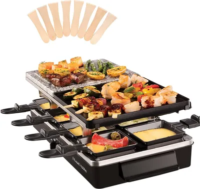 Produktbild von Russell Hobbs Raclette Grill, 8 Personen, Naturstein & Wendeplatte