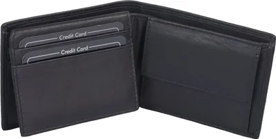 Produktbild von Handliche Minibörse schwarz aus Leder mit Kartenfächern