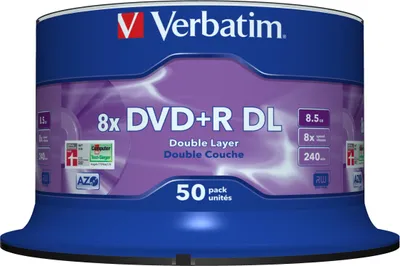 Produktbild von Verbatim DVD+R Double Layer 8x Matt Silver 50pk Spindle, Spindel
