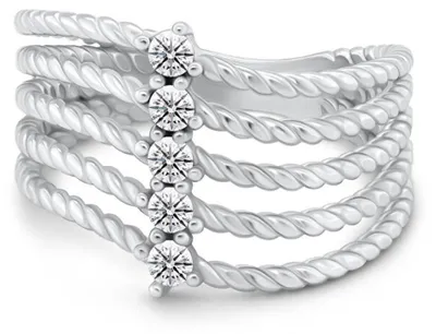 Immagine prodotto di Anello in argento con zirconi trasparenti RI145W - Circonferenza: 54 mm