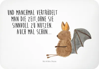 Produktbild von Mr. & Mrs. Panda magnet Fledermaus Sitzen - Weiß - Geschenk, holzmagnet, Kühlschrankmagnet, haftmagnet, Entspannen, Lustige Sprüche, whiteboardmagnet, Fledermäuse