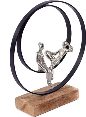Obrázek produktu pro SCULPTURE "DATE" | Mango dřevo, kov, 34cm | Stojan pro milence