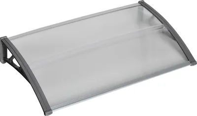 Zdjęcie produktu dla Daszek nad drzwi - poliwęglan, aluminium, 110x60 cm, szary