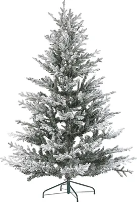 Produktbild von BELIANI Künstlicher Weihnachtsbaum Grün und Weiß 180 cm mit Kunstschnee Schneebedeckt Weihnachtsdeko