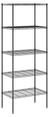 5-lagiges Metallregal 24x14x60 cm schwarz