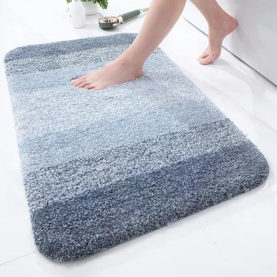 Productafbeelding van Antislip badmat, wasbaar, microvezel, 51x76 cm, blauw