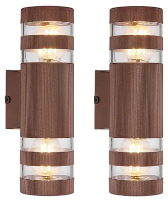 Produktbild von 2er Set Wandleuchte, Glas, bronze, 2 flammig, H 22 cm