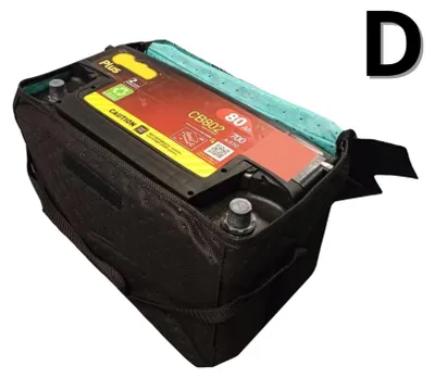 Productafbeelding van Accu Winterhoes - Hoes - Bescherming - Isolerend - Auto - Zwart - 36 x 20 x 18 cm - D
