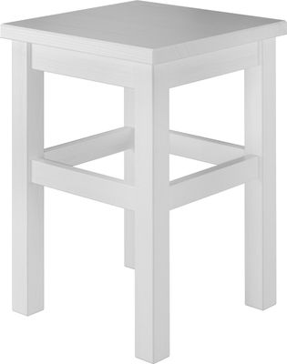 Holzhocker Sitzhocker ohne Lehne in Kiefer natur oder weiß V-90.71-41Kiefer weiß