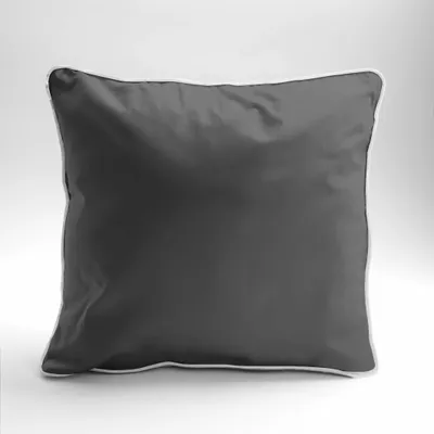 Obrázok produktu pre Obliečka na vankúš Detexpol Satin 40x40 v grafitovej farbe s obšitím Mako Satin 62