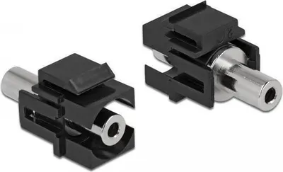 Produktbild von Delock Keystone Modul Klinkenbuchse 3,5 mm 3 Pin zu Klinkenbuchse 3,5 mm 3 Pin schwarz