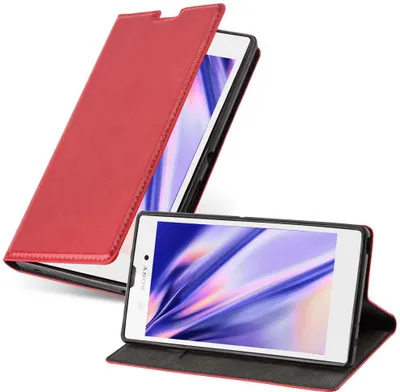 Immagine prodotto di Cadorabo custodia per Sony Xperia T3 custodia protettiva in rosso custodia per cellulare custodia cover chiusura magnetica