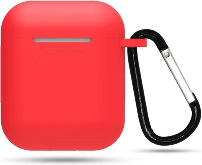 Produktbild von Silikonhülle | geeignet für Airpods | Karabiner | Rot