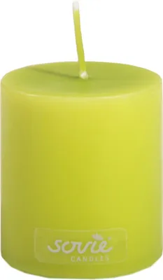 Produktbild von Sovie CANDLES Stumpenkerze in Kiwi Ø 50 mm x H 60 mm, Brenndauer ca. 16 Std., 24 Stück