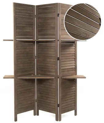 Produktbild von RAUMTEILER "COTTAGE II" | mit Regalböden | Paravent | Farbe: braun
