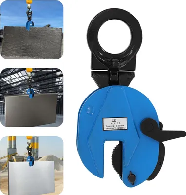 Image de Pince pour plaques - Pince de levage verticale pour plaques d'acier - force 2 t - bleu