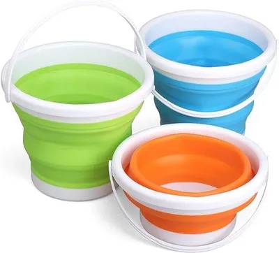 Image de Seau pliable en silicone de 10 litres, accessoire d'extérieur multifonctionnel pour enfants et adultes, seau à eau pliable, bac à sable, pour le camping, les voyages et le nettoyage en extérieur