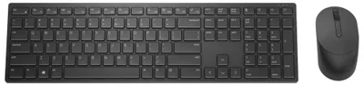 Produktbild von DELL Pro-Tastatur und -Maus – KM5221W - ungarisch (QWERTZ) - schwarz, Volle Größe (100%), Kabellos, RF Wireless, QWERTZ, Schwarz, Maus enthalten