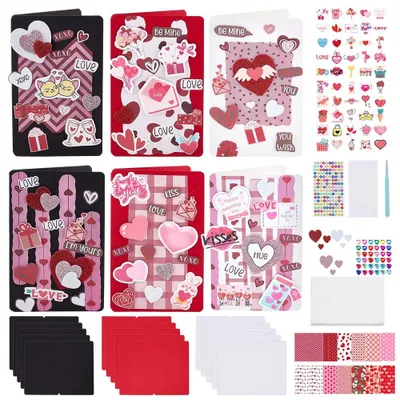 Karten basteln Set – 15 Karten, 12 Papiere, 110 Sticker, 15 Umschläge