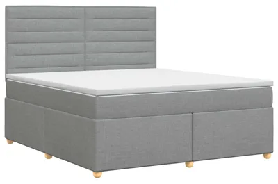 Immagine prodotto di vidaXL Letto a molle con materasso grigio chiaro 140 x 190 cm tessuto