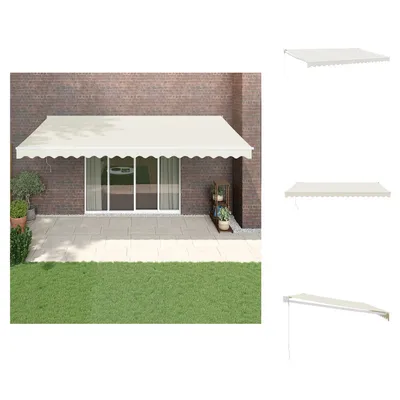 Immagine prodotto di vidaXL Tenda da sole retrattile crema 5x3 m in tessuto e alluminio - Tende da sole