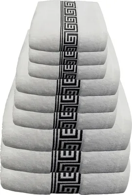 Produktbild von Julie Julsen Handtuch Sets 600g/m²  WEIß-SCHWARZ,9 tlg. 3 Bade- 3 Hand- 3 Gästetücher