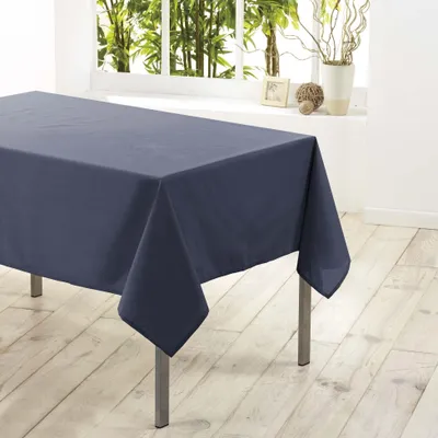 Tischdecke rechteckig Polyester dunkelgrau 200x140 cm