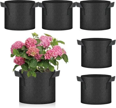 Produktbild von Sechsstück Set 3 Gallonen Pflanzbeutel - Pflanzgefäße mit Handgriffen für Außenpflanzen
