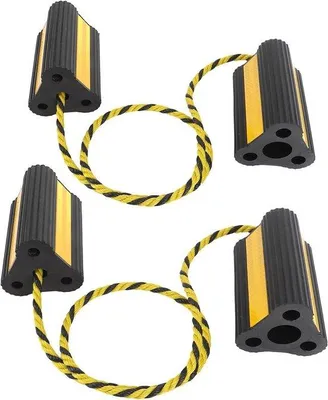Productafbeelding van Wielkeggen - Wielblokken - Voertuig Stabiliseren - Antislip Rubber - 2 Paar - Zwart