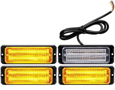 Productafbeelding van Noodflitsende stroboscooplampen - LED knipperlichten - Veiligheid voor auto en vrachtwagen - Amberkleurige verlichting - 32 LED lampen