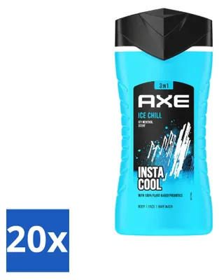 Obrázok produktu pre 20 kusov gélu na sprchovanie Axe Ice Chill 3 v 1 – s mentolom – 250 ml – výhodný balík