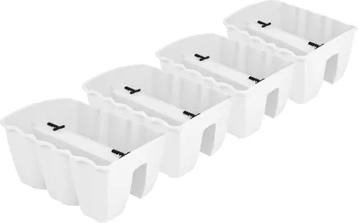 Produktbild von 4x květinový truhlík 40 cm Závěsný květináč Balkonový květináč Želírovaný květináč DCRO bílý