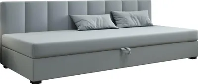Obrázok produktu pre AURA SOFA Box spring posteľ ZIKA BIZ 90x195 kompletný set s matracom Bonell, čalúnená posteľ so zásuvkami - tyrkysová, SAWANA 72