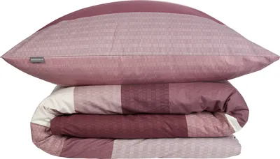 Produktbild von Schiesser Bettwäscheset Endy Stripes | 2-teilig | Gestreift | Renforcé | 100 % Baumwolle | Reißverschluss | 135x200cm + 80x80cm | Beere