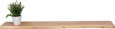 Produktbild von Wandregal Akazienholz eiche massiv 100x20 cm Holzregal Steckboard Baumkante AMANDA