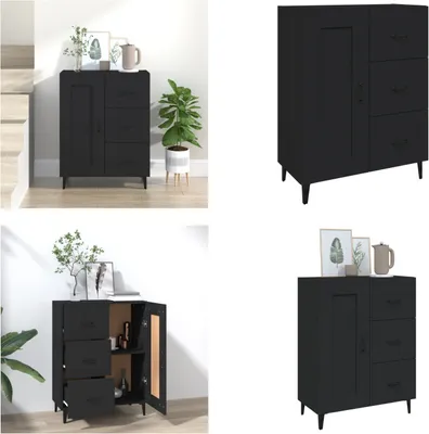 Image de vidaXL Sideboard Noir 69,5x34x90 cm Bois composite - Sideboard - Buffets - Armoire - Rangement