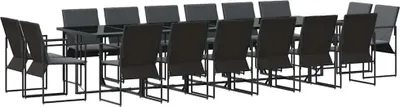 Image de vidaXL Ensemble de jardin 17 pcs noir acier