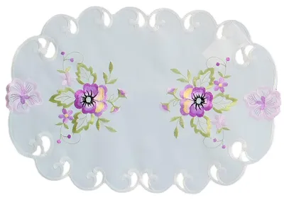 Produktbild von Tischläufer ELKE Stiefmütterchen lila Polyester 30 x 45 cm oval