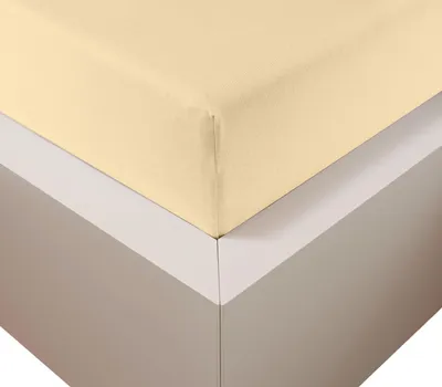 Produktbild von Traumschloss Premium Plus Edel-Jersey Spannbettlaken 140-160 x 200-220 cm natur 260g/m², 47,5% Mako Baumwolle, 47,5% Lyocell, 5% Elasthan