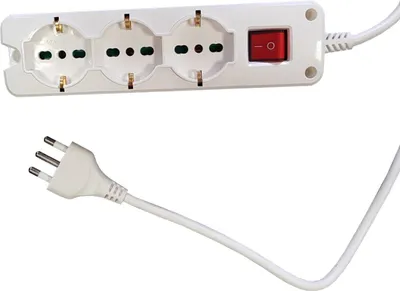 Image de Multiprise compacte avec interrupteur à bascule, 6 prises (2+4)