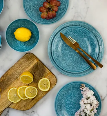 Produktbild von Lubiana Oriental Speiseservice Blau 18-teilig Porzellan