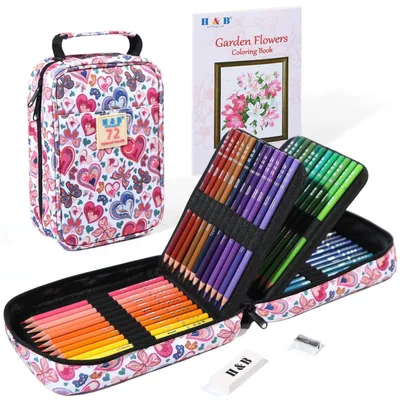 Produktbild von Buntstifte-Set 72 Farben mit Tasche und Skizzenblock für Künstler und Kinder