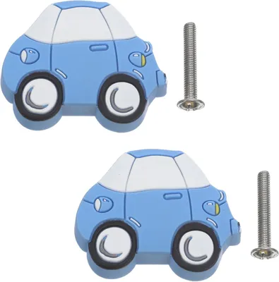 Productafbeelding van 2 stuks kunststof autoknoppen voor kinderkamermeubels