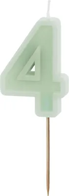 Produktbild von Geburtstagskerze Zahl 4, grün, 6 cm