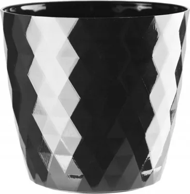 Obrázok produktu pre Okrúhly plastový kvetináč čierny 14 cm Cristal