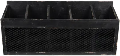 Zdjęcie produktu dla Clayre & Eef 5H0518 Półka ścienna 60x13x28 cm Czarna Szafka do przechowywania