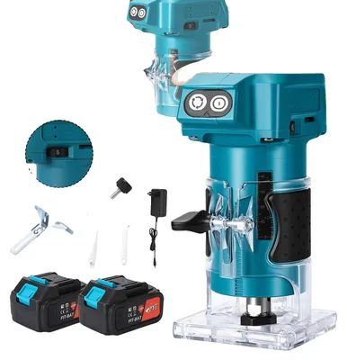 Immagine prodotto di Fresatrice per legno, velocità regolabile, compatibilità versatile, con 2 batterie