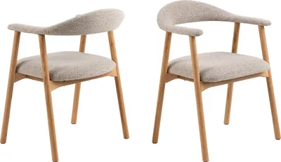 Produktbild von Holzstuhl >Addi< (2er-Set) in Beige, Stoff, Massivholz - 56x75,5x54cm (BxHxT)